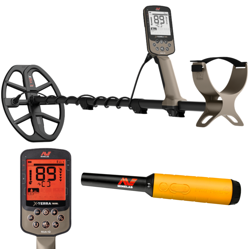 Minelab X-Terra Elite Wasserdichter Multifrequenz Metalldetektor & gratis PRO-FIND 35
