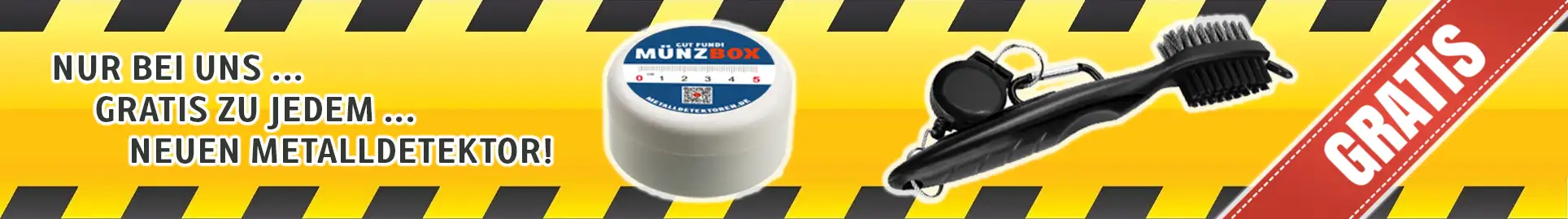 Zugabe zu jedem Metalldetektor, Münzbox und Fundfürste