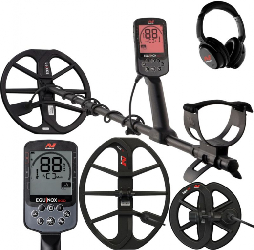 Minelab Equinox 900 Multifrequenz Metalldetektor + EQX15 38x30cm Suchspule