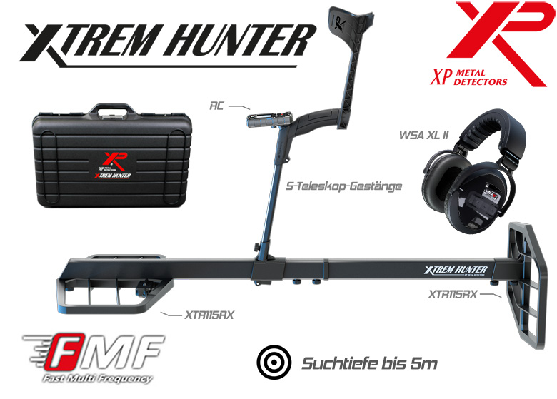 XP XTREM Hunter XTR-115 Tiefensuchgerät als Komplettset