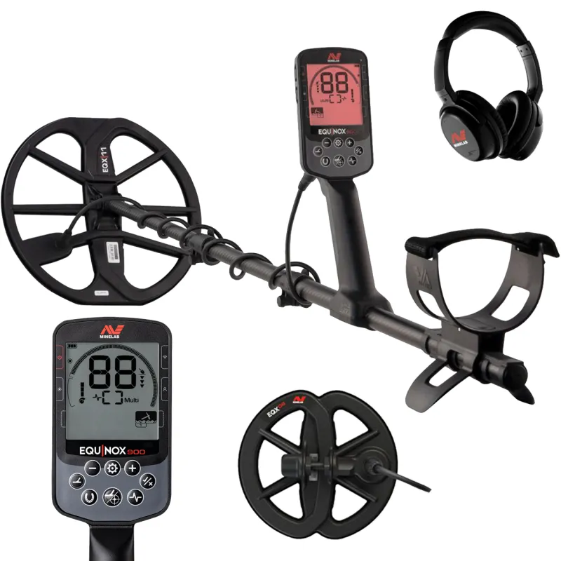 Minelab Equinox 900 Multifrequenz-Metalldetektor mit zwei Suchspulen