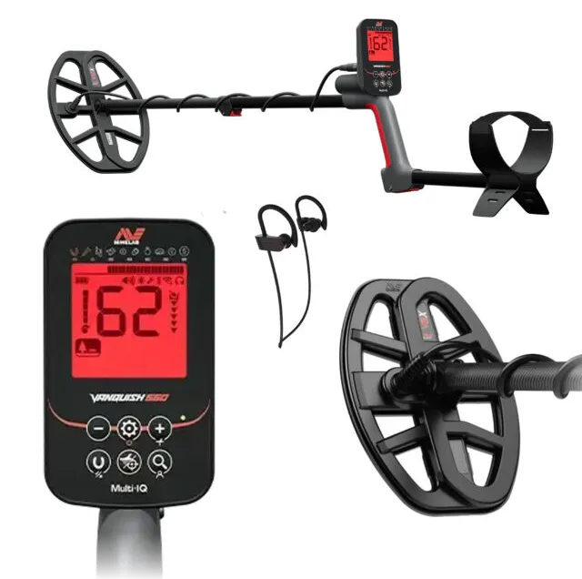 Minelab Vanquish 560 Pro Multifrequenz-Metalldetektor mit V12X Suchspule