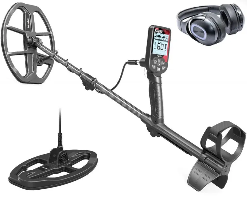 Nokta Triple Score Pro Metalldetektor mit 30 × 23 cm Suchspule und Bluetooth-Kopfhörer