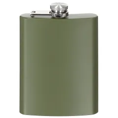 Hip flask, stainless steel, olive, 225 ml
