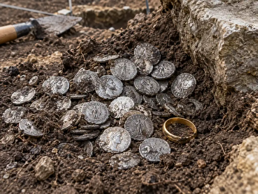 45-roemische-Silberdenare-und-Goldring-auf-Gotland-entdeckt